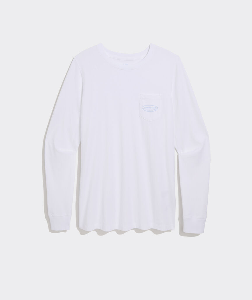 Women's Garment-Dyed Surf Logo Long-Sleeve Pocket Tee