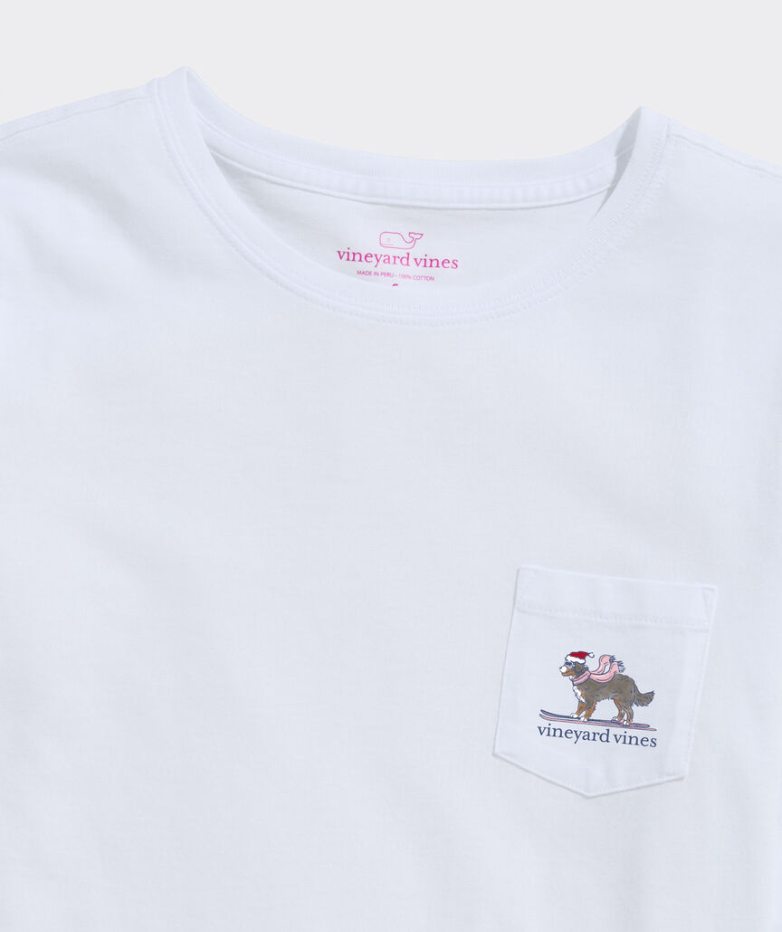 Girls' Ski Dog Logo Box Long-Sleeve Pocket Tee