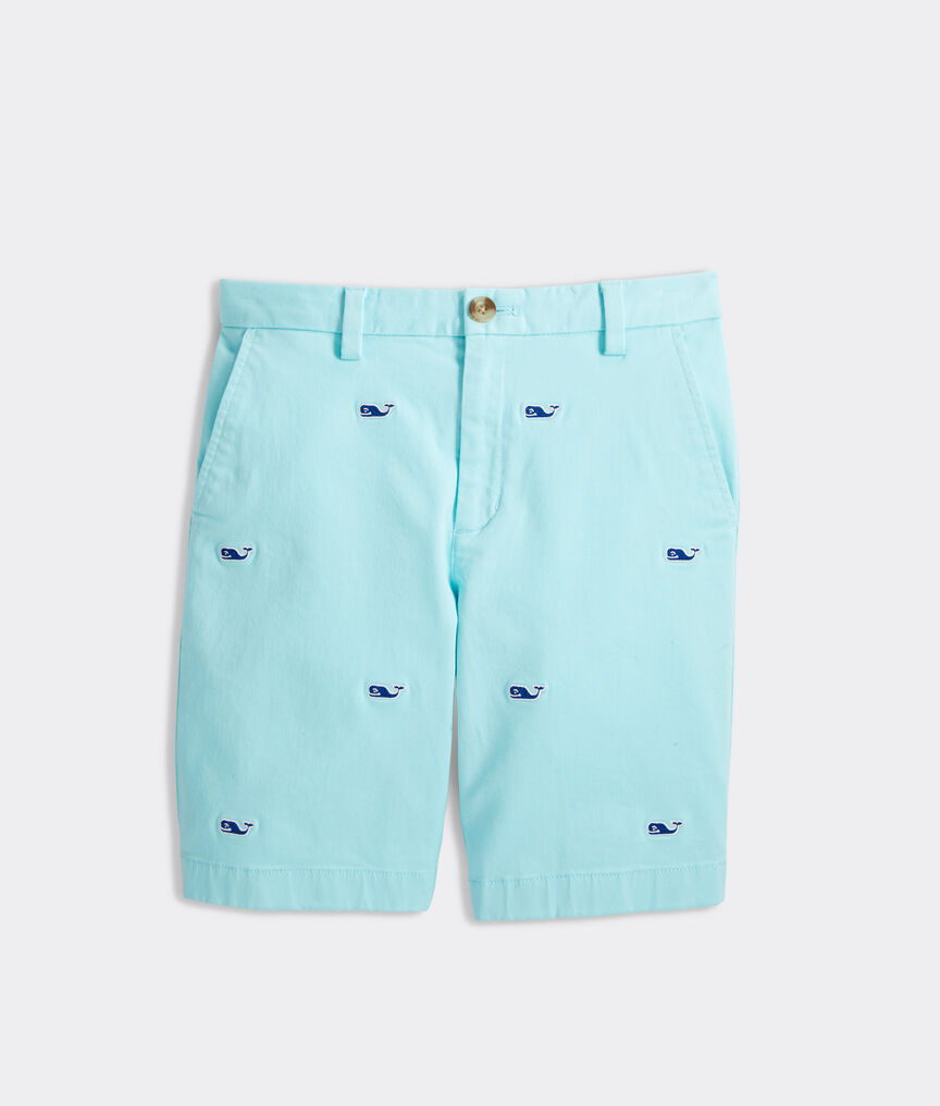 Boys' Whale Embroidered Stretch Breaker Shorts