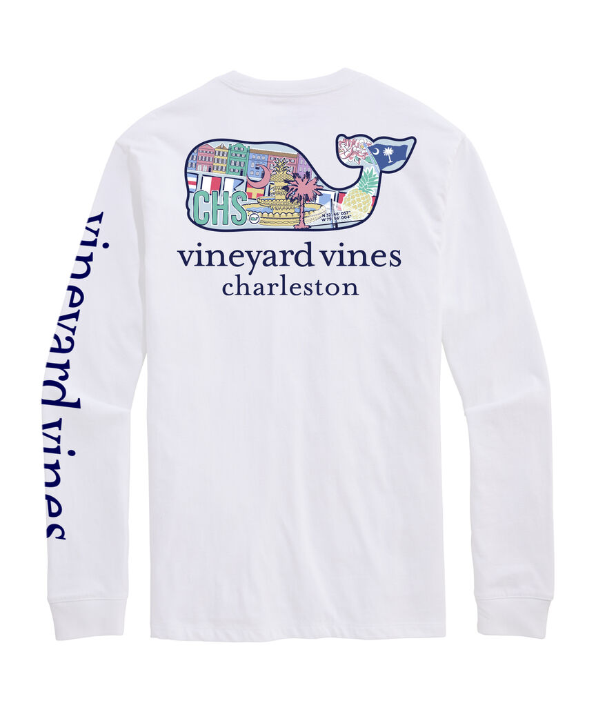 OUTLET Charleston Sticker Whale Long-Sleeve Pocket Tee