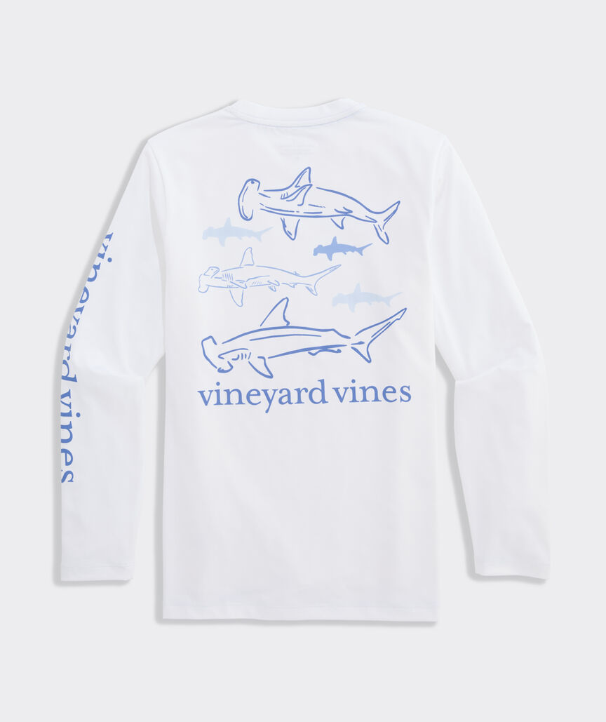 Boys' Performance Outline Sharks Long-Sleeve Harbor Sun Tee