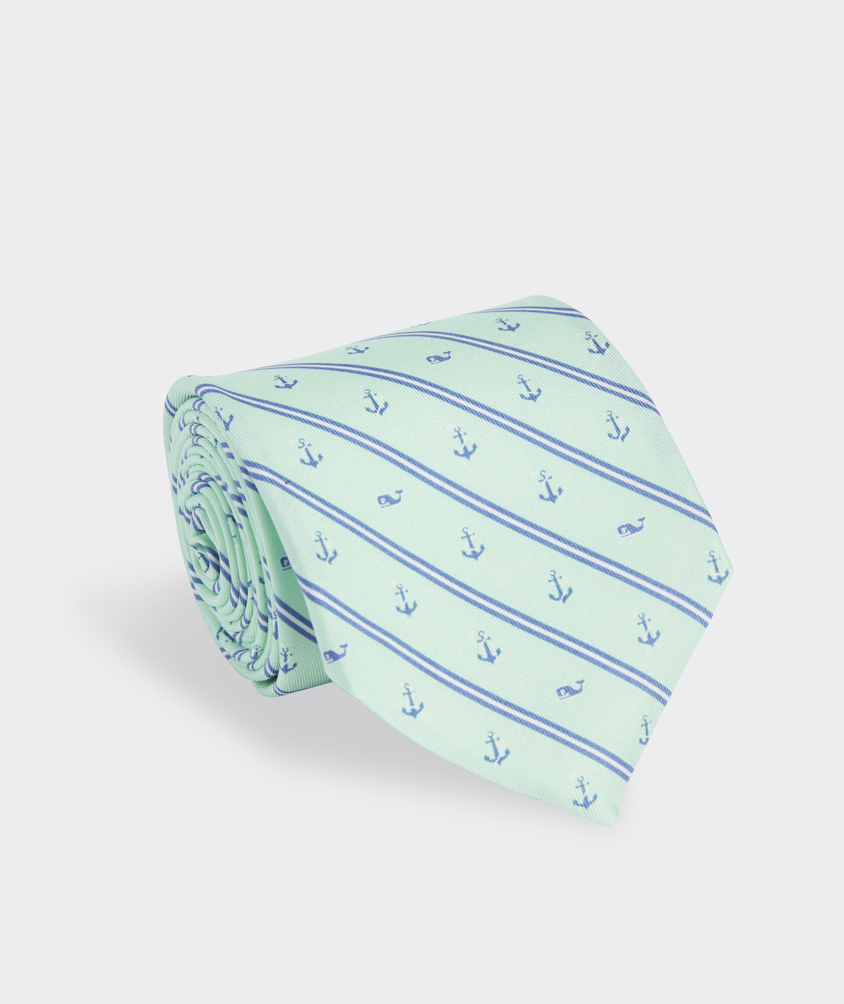 Anchors Stripe Silk Tie