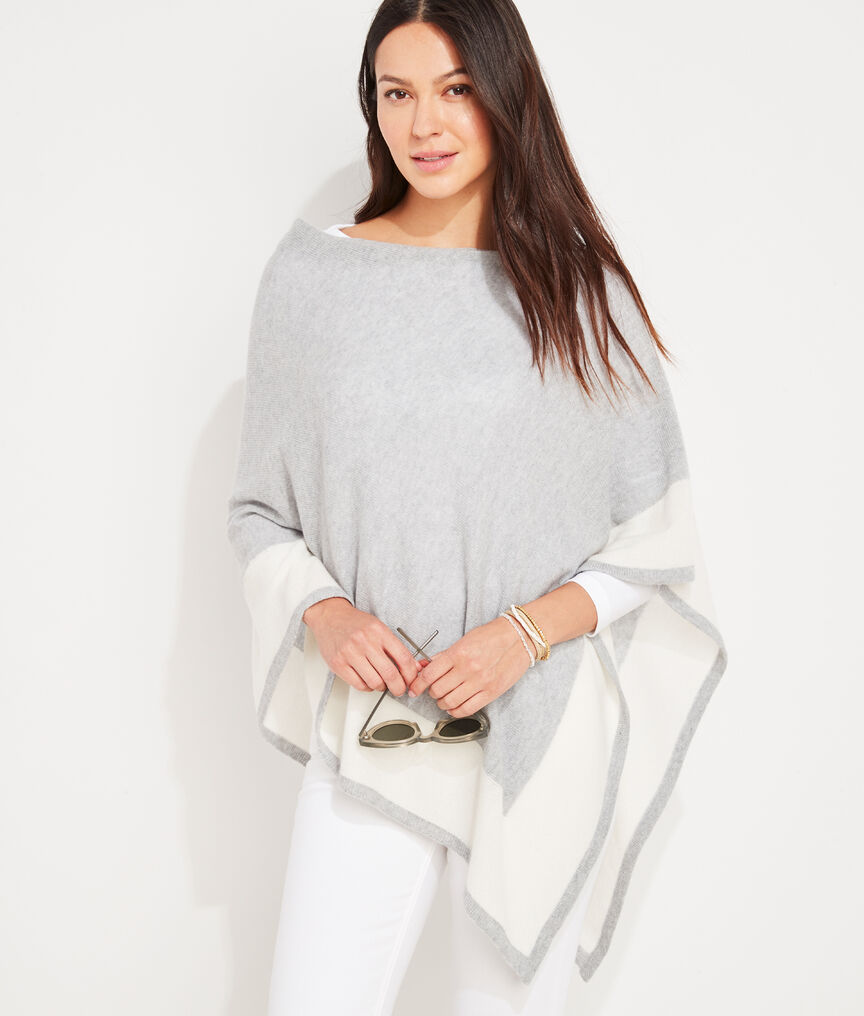 Cashmere Bold Stripe Poncho