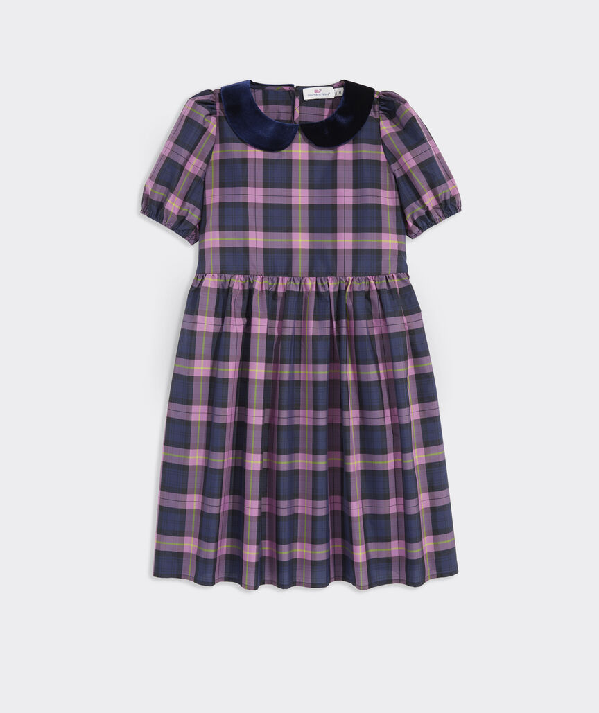 Girls' Collared Taffeta Dress