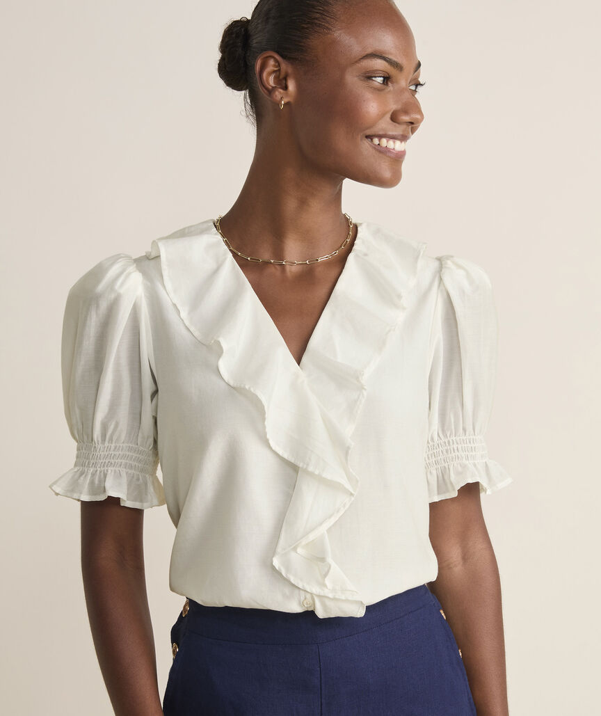 Ruffle-Neck Blouse