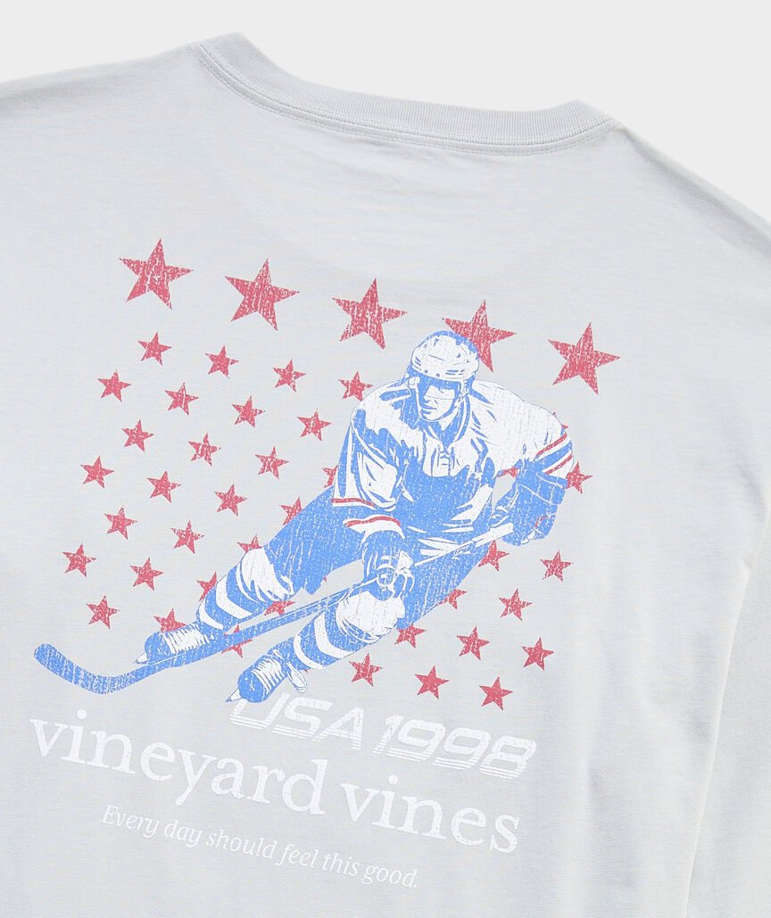 Hockey Player Long-Sleeve Pocket Tee