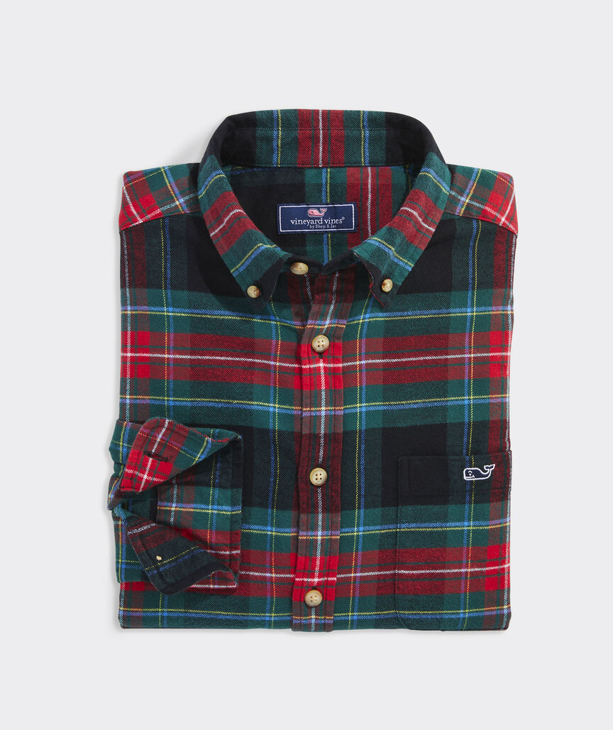 Shop Stretch Cotton Flannel Tartan Shirt at vineyard vines