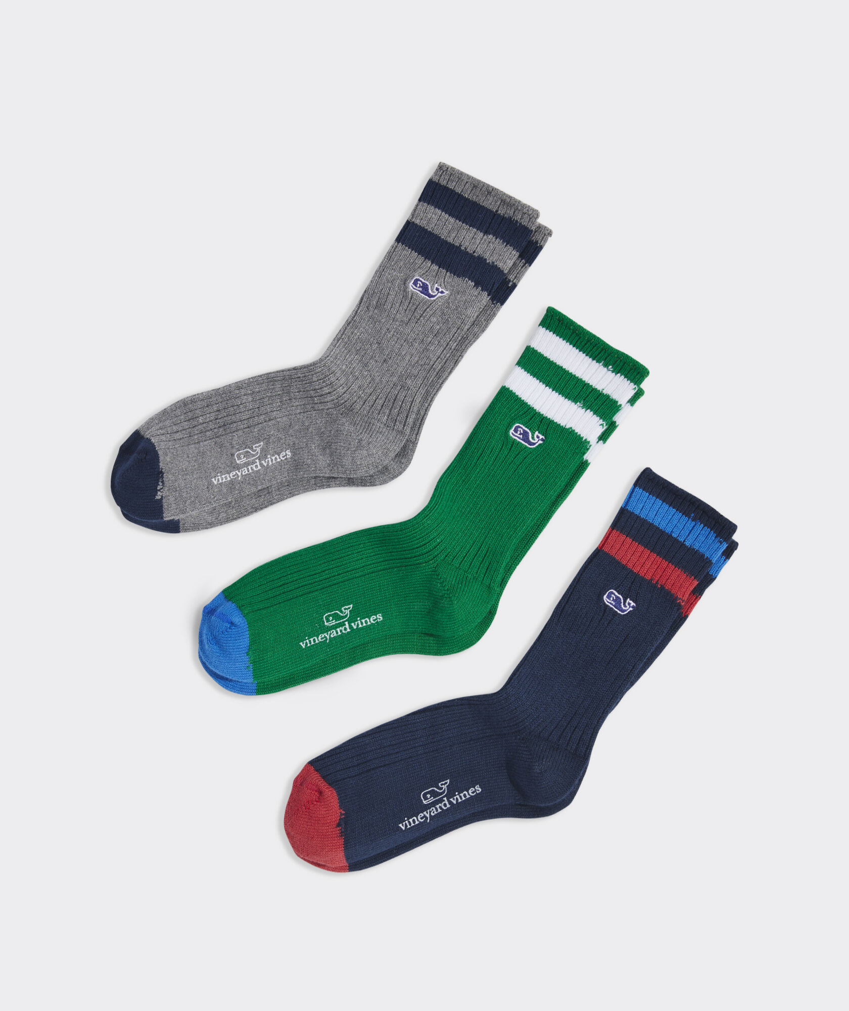 Boys' Retro Stripe 3 Pack Socks