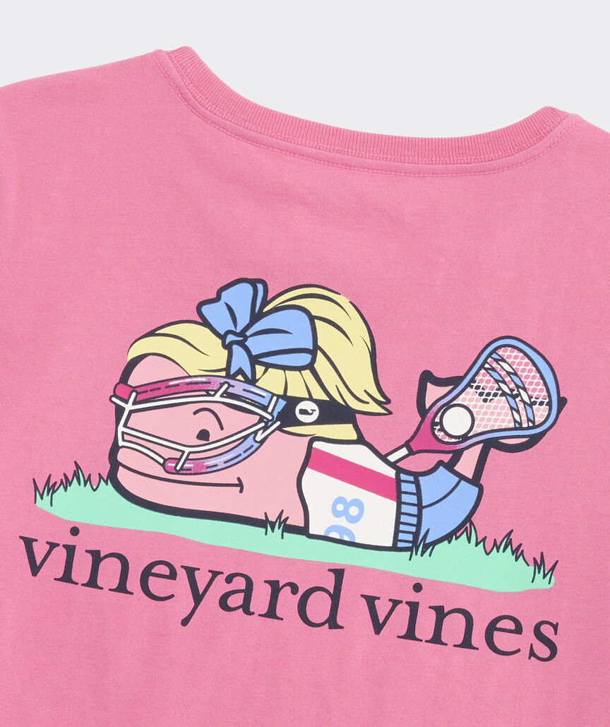 Girls' Bow Lacrosse Whale Short-Sleeve Pocket Tee