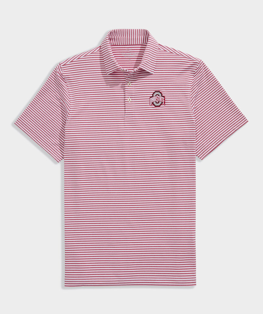 The Ohio State University Winstead Stripe Sankaty Polo
