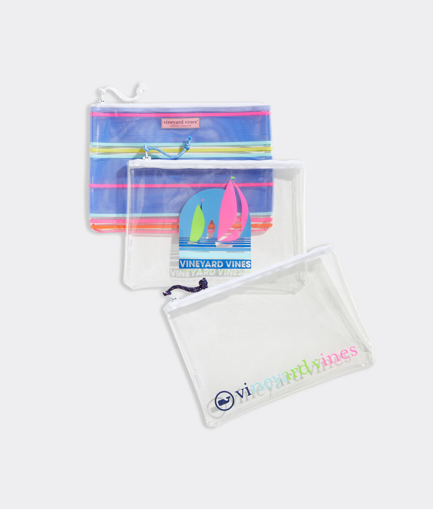 3-Pack Clear Pouch Set