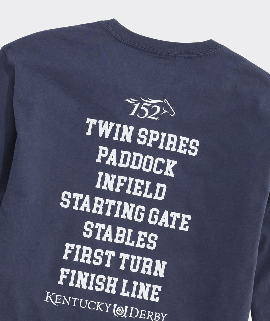 Kentucky Derby Churchill Locations Long-Sleeve Pocket Tee