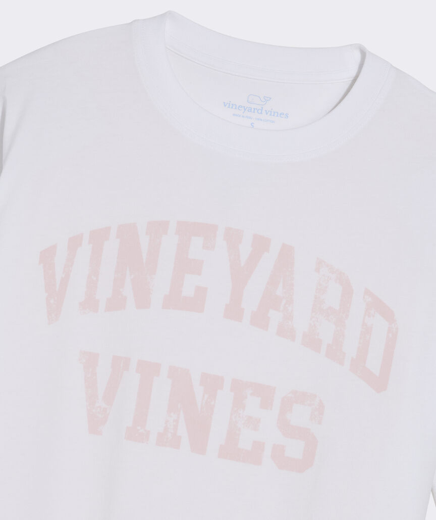 Women's Varsity Text Long-Sleeve Boxy Tee