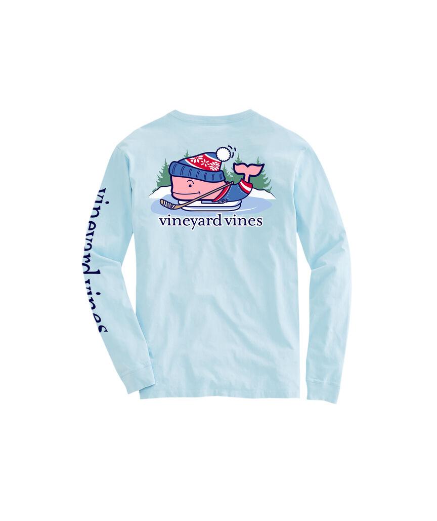 OUTLET Boys' Pond Hockey Whale Long-Sleeve Pocket Tee