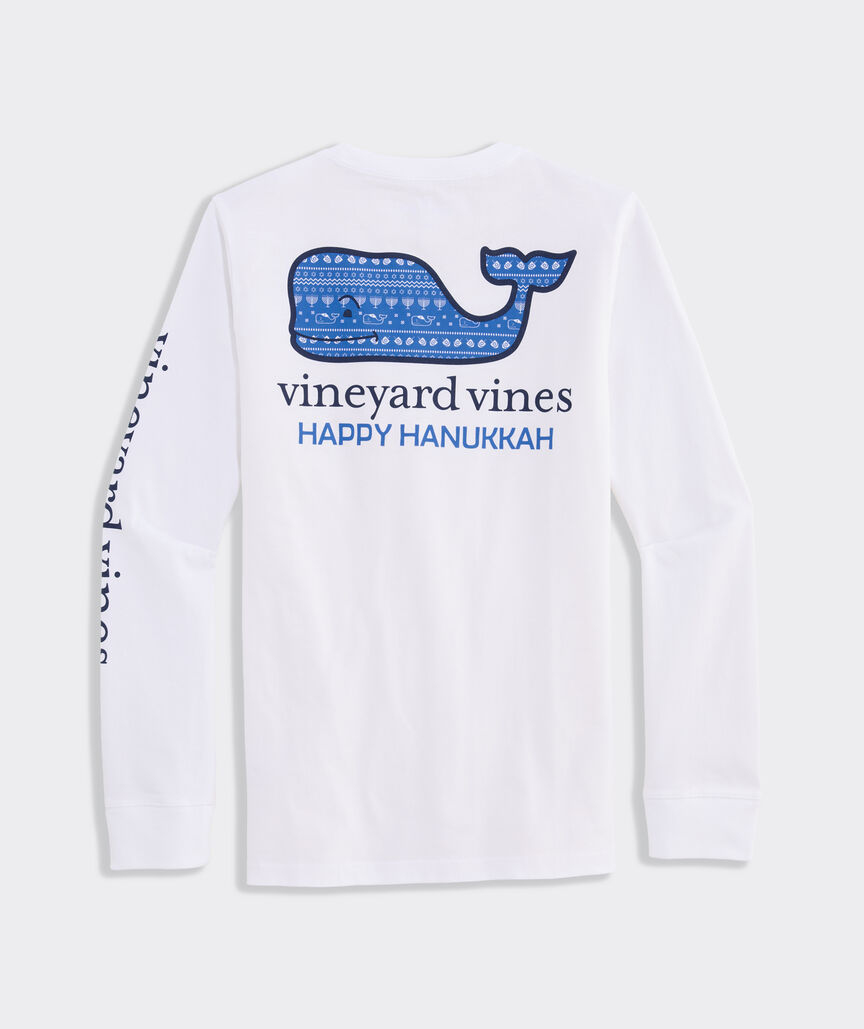 Boys' Hanukkah Whale Long-Sleeve Pocket Tee