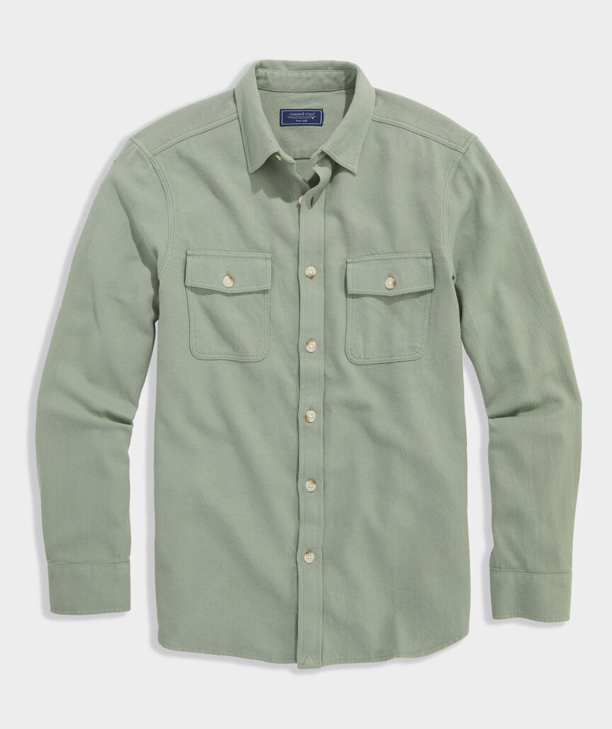Clifton Solid Midweight Twill Utility Shirt