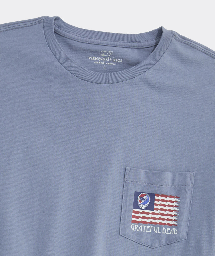 Grateful Dead x vineyard vines USA Flag Short-Sleeve Pocket Tee