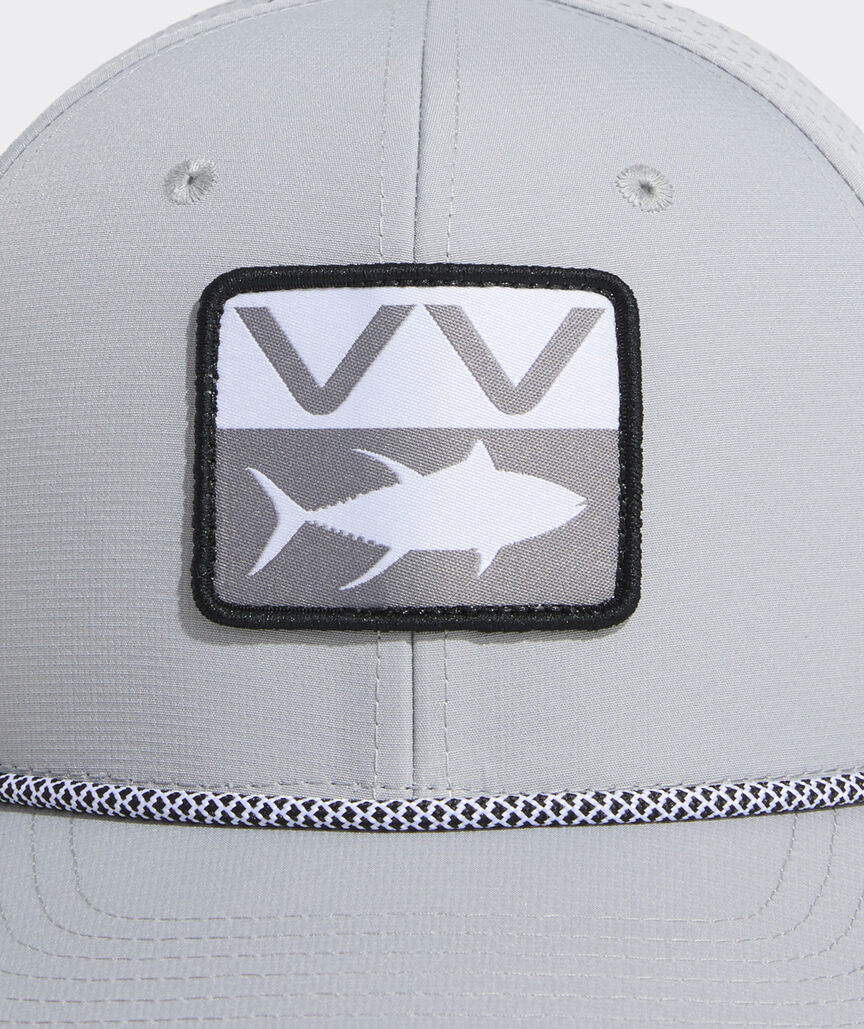 vv Fish Patch Perforated Flat Brim Trucker Hat