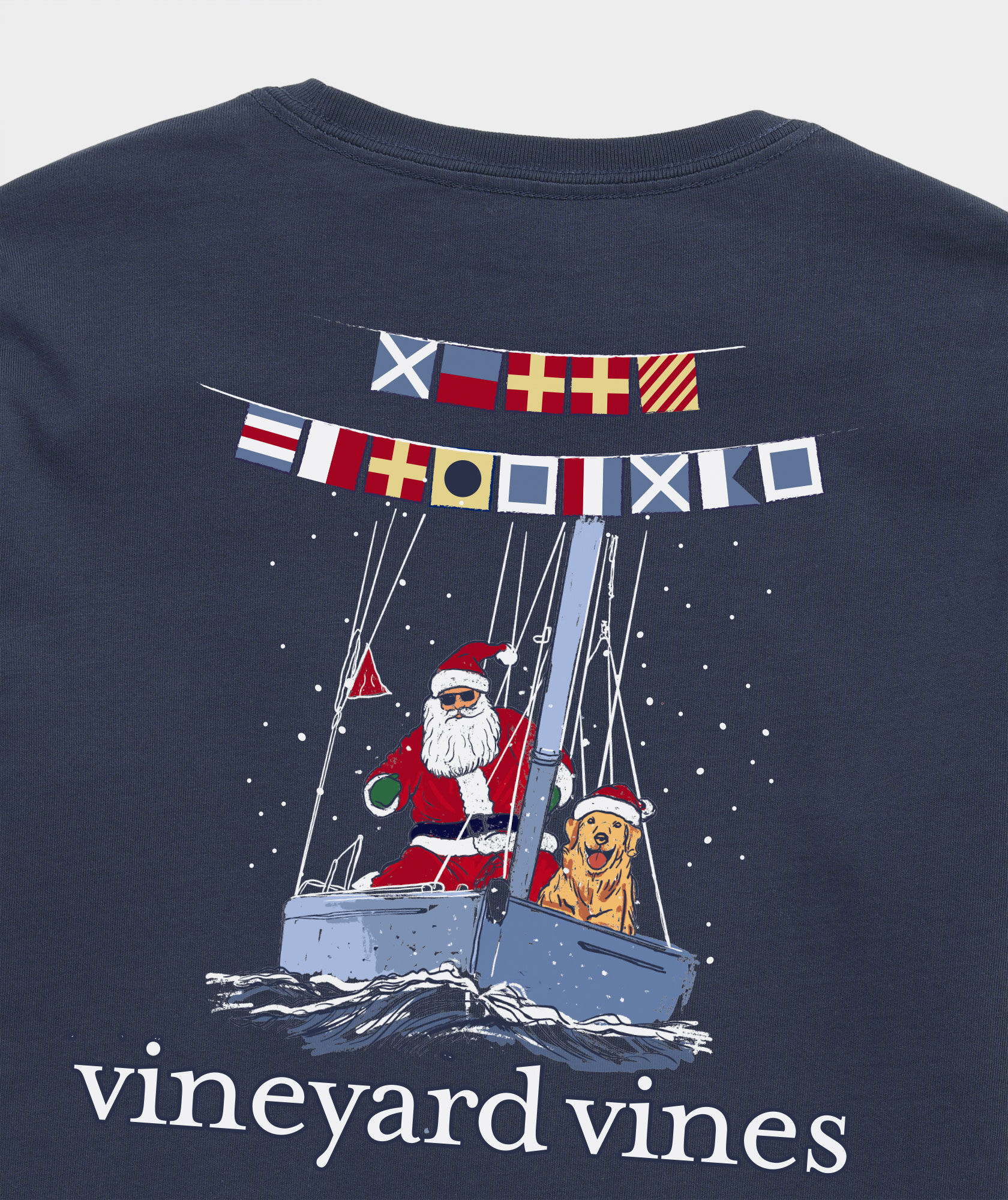 Santa Sailing Long-Sleeve Pocket Tee