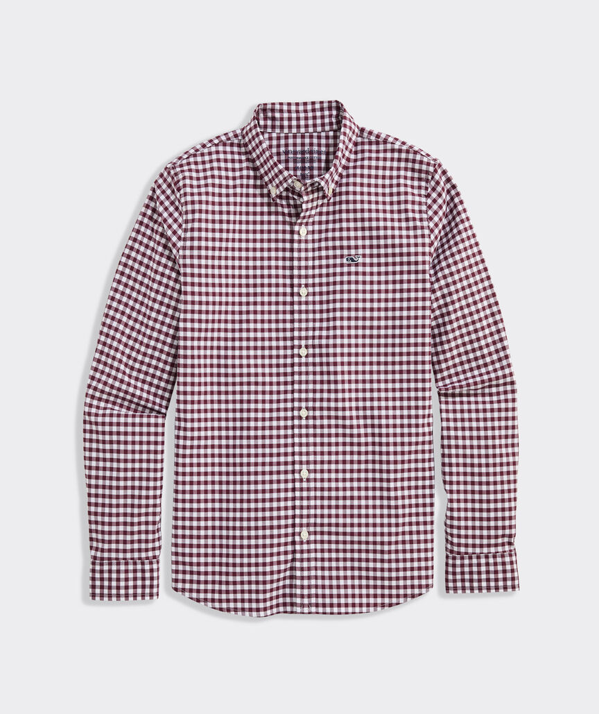 Boys' Performance Cotton Skysail Gingham Shirt