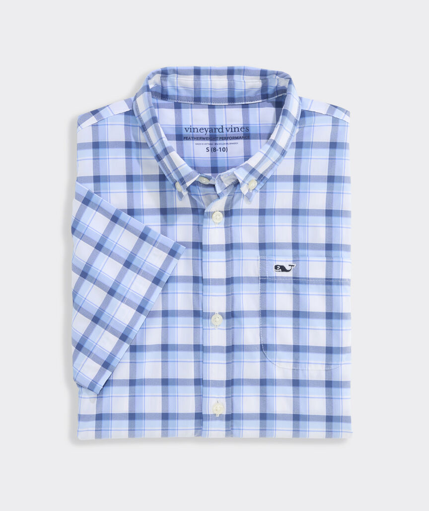 Boys' Coconut Bluff Plaid Featherweight Short-Sleeve Shirt