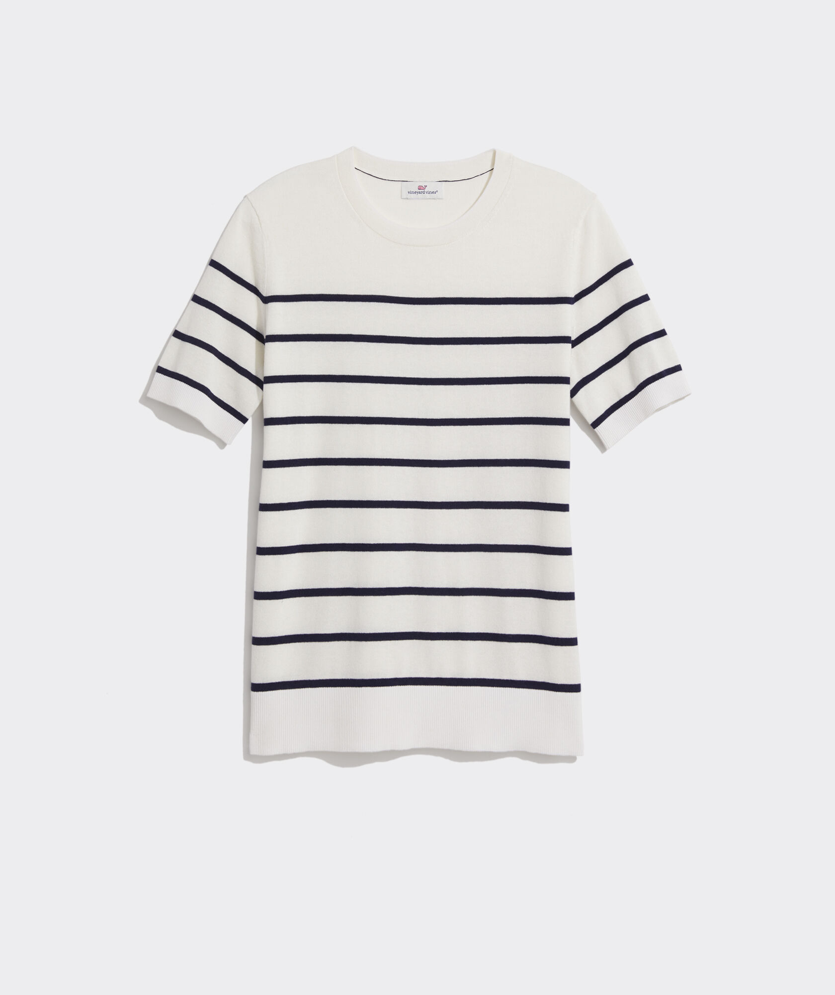 Shop Striped Luxe Short-Sleeve Sweater at vineyard vines