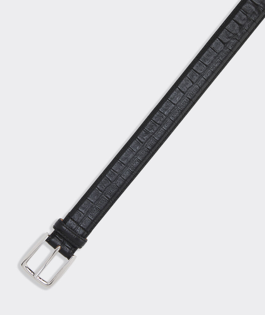 Embossed Crocodile Pattern Leather Belt