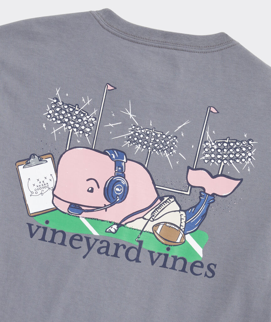 Football Coach Character Whale Long-Sleeve Pocket Tee