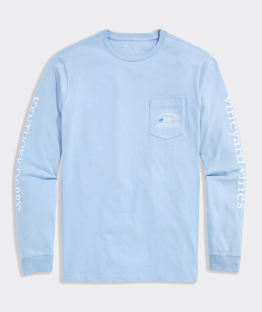 Kentucky Derby And They're Off Long-Sleeve Pocket Tee