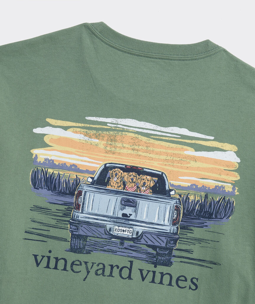 Pickup Truck Marsh Dogs Long-Sleeve Pocket Tee