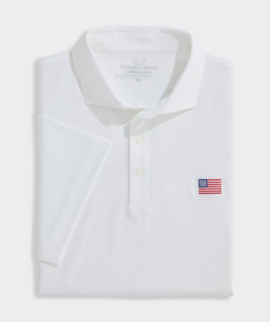 American Flag Performance Lightweight Pique Polo