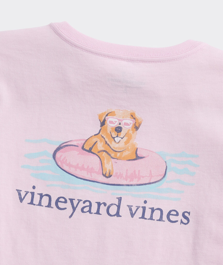 Girls' Pool Floatie Pup Short-Sleeve Pocket Tee