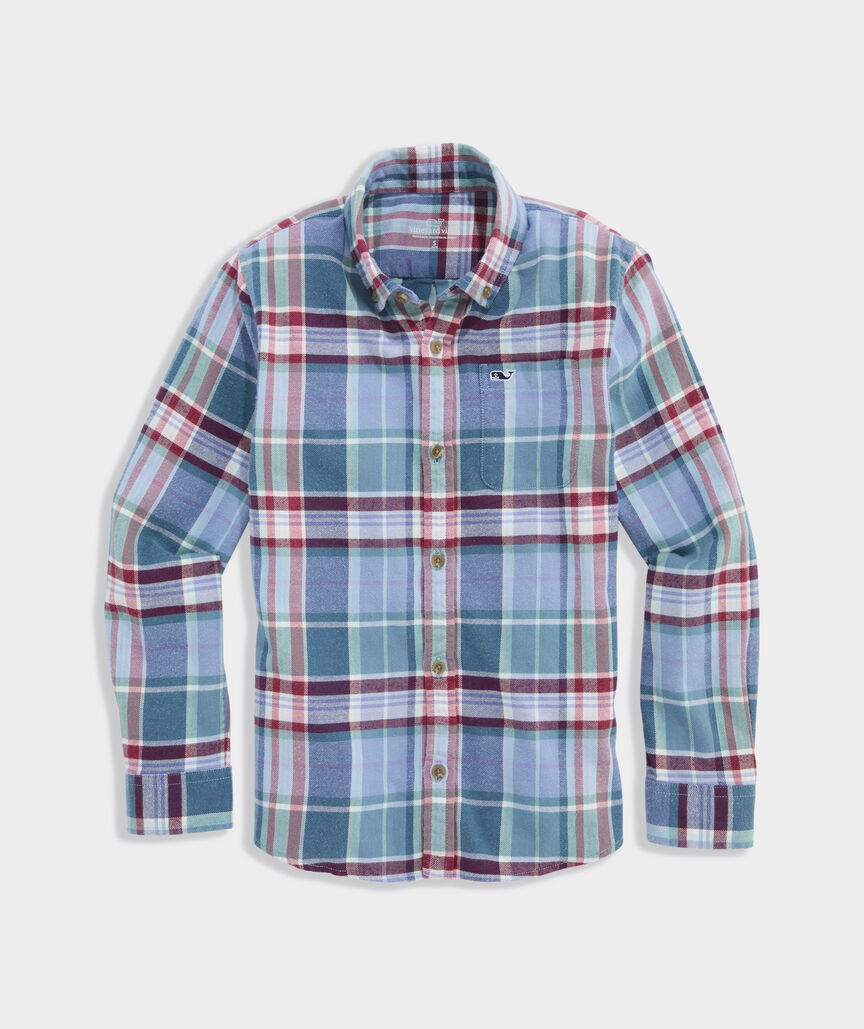 Boys' Plaid Vineyard Flannel Shirt