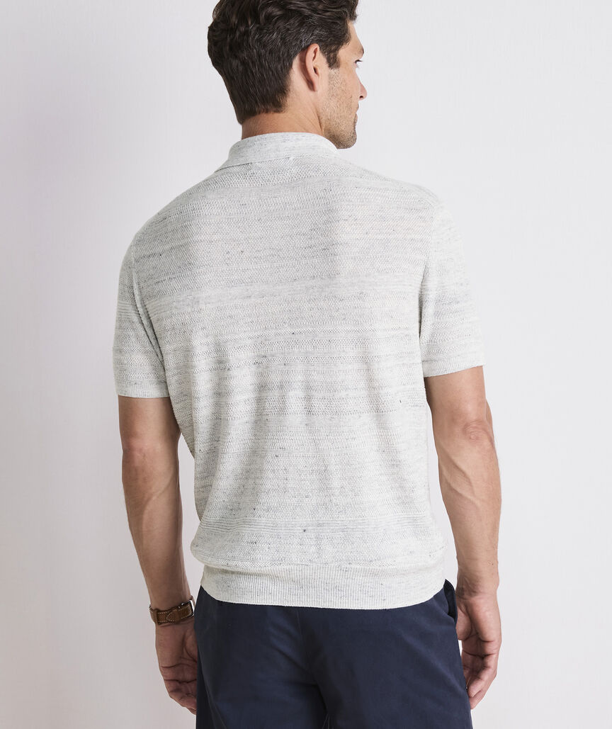 Linen Blend Sweater Polo