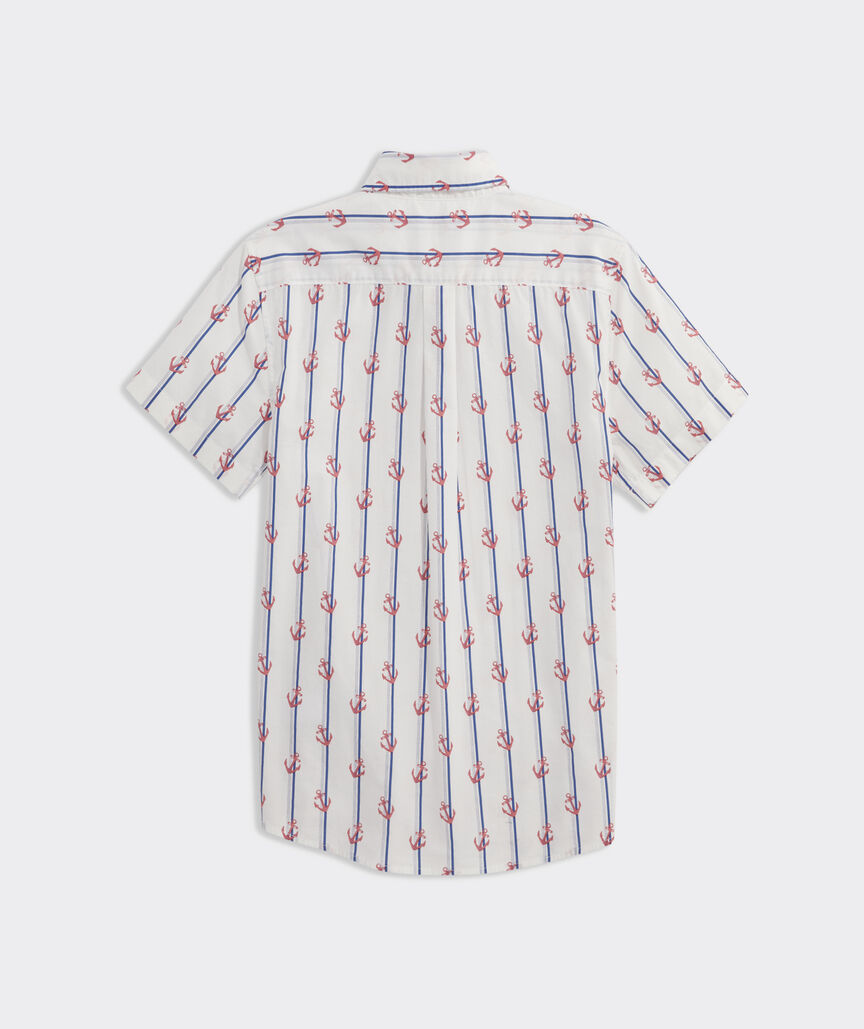 Boys' Cotton Short-Sleeve Anchor Shirt