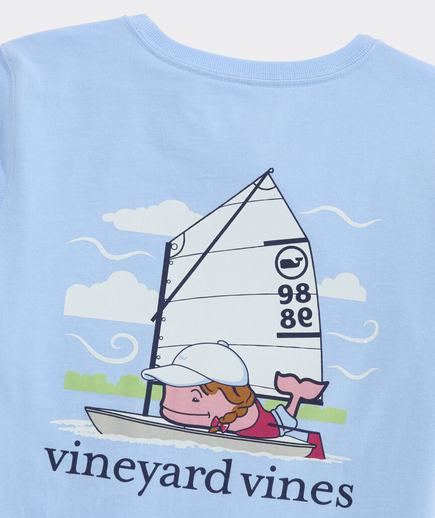 Girls' Opti Sailor Whale Short-Sleeve Pocket Tee