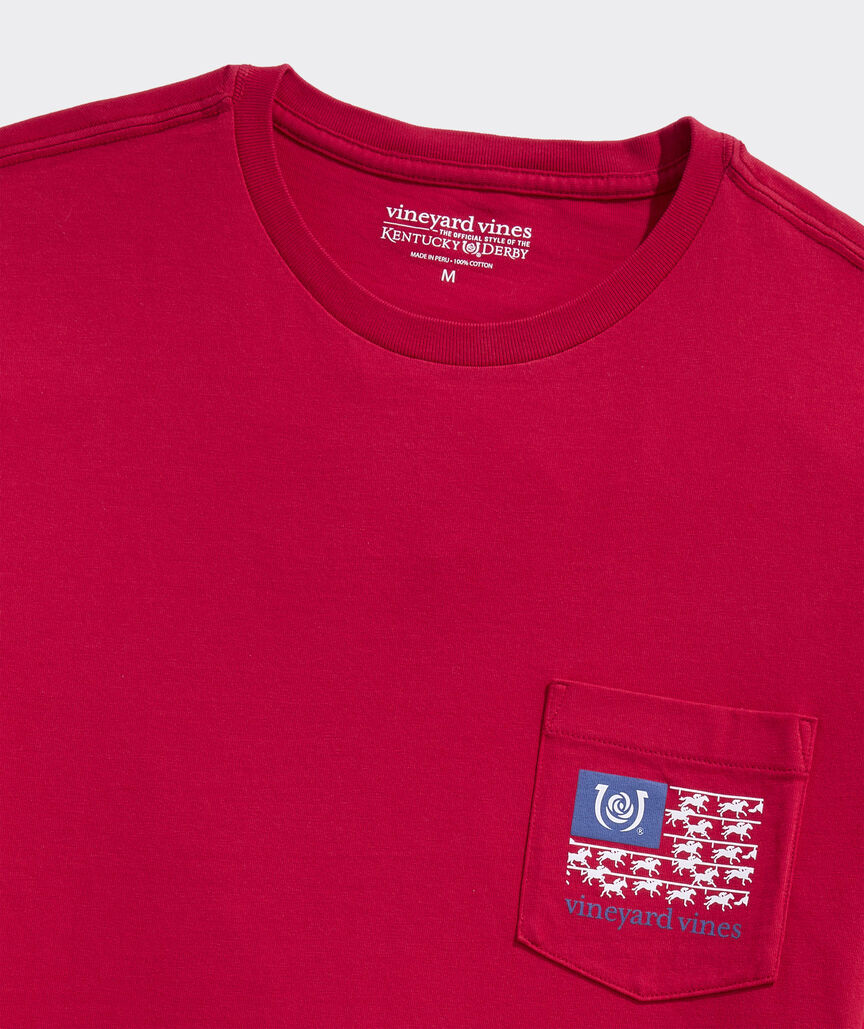 Kentucky Derby American Flag Short-Sleeve Pocket Tee