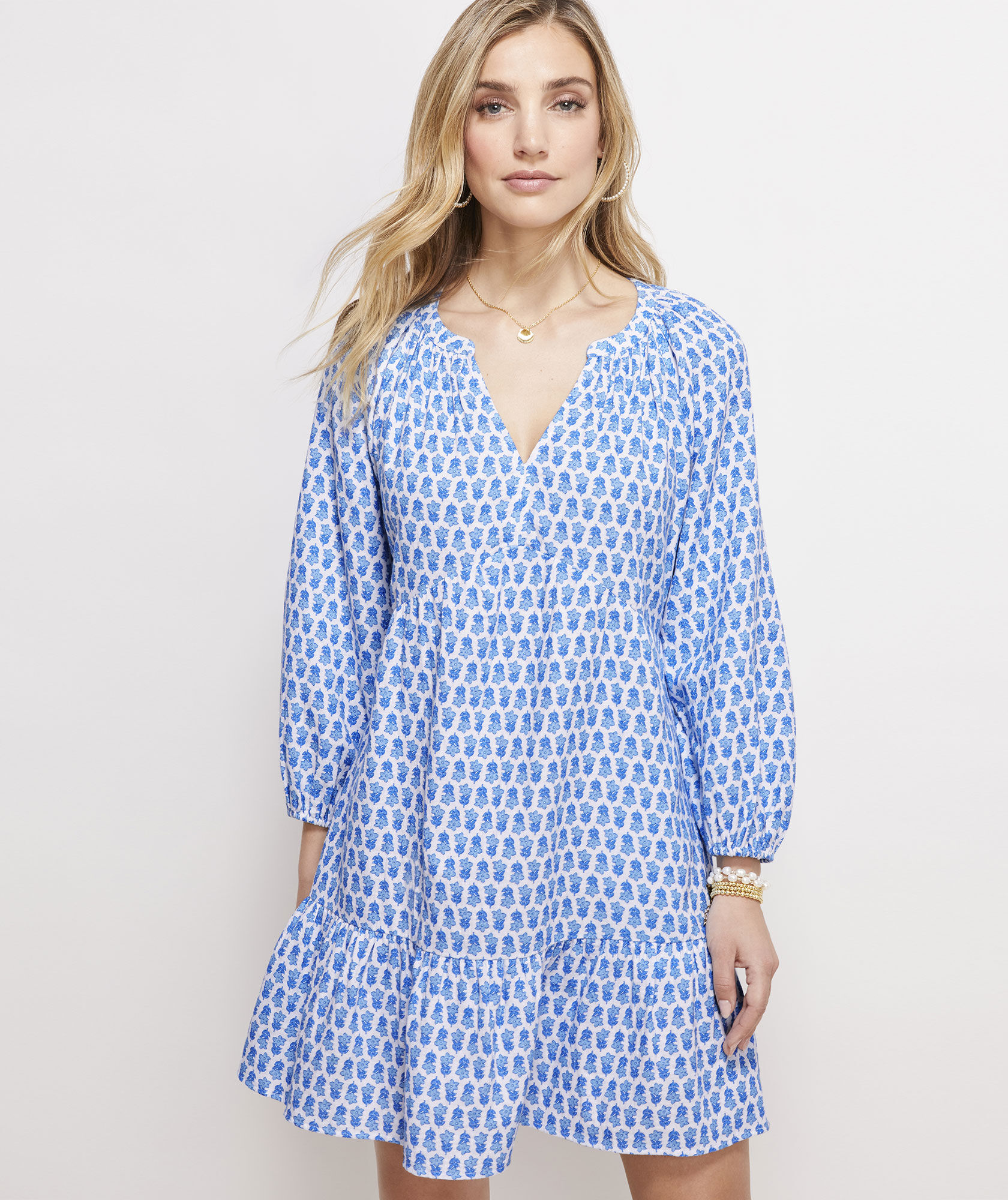 Shop SeaStitch Floral BlockPrint Dress at vineyard vines