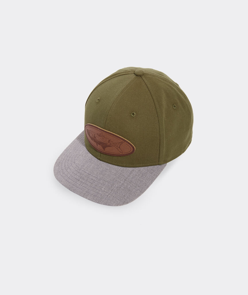Leather Patch Flat Brim Baseball Hat