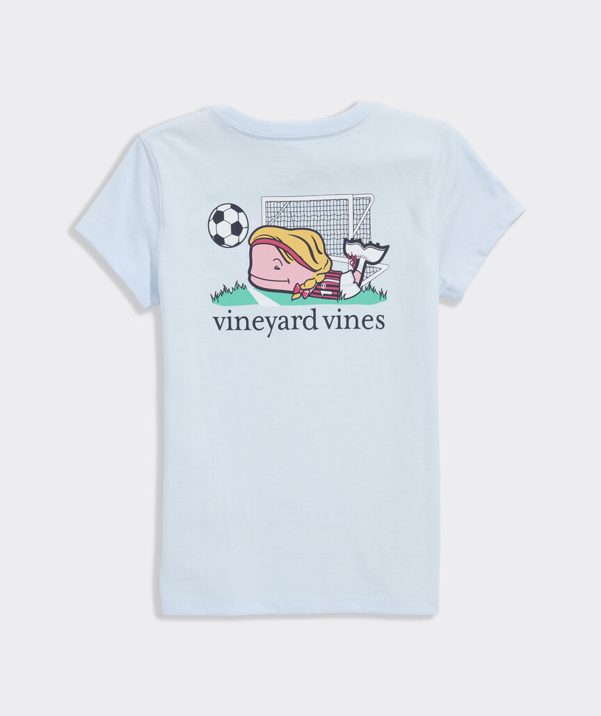 Girls' Soccer Whale Short-Sleeve Pocket Tee