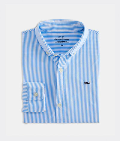 Vineyard Vines Boys' On-The-Go Stripe Shirt (Blue) (Size: Small)
