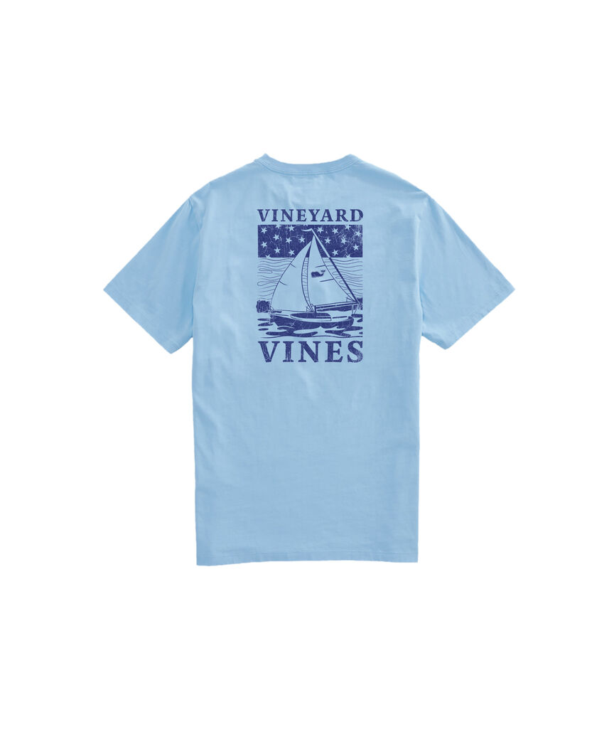 OUTLET USA Sailboat Short-Sleeve Pocket Tee