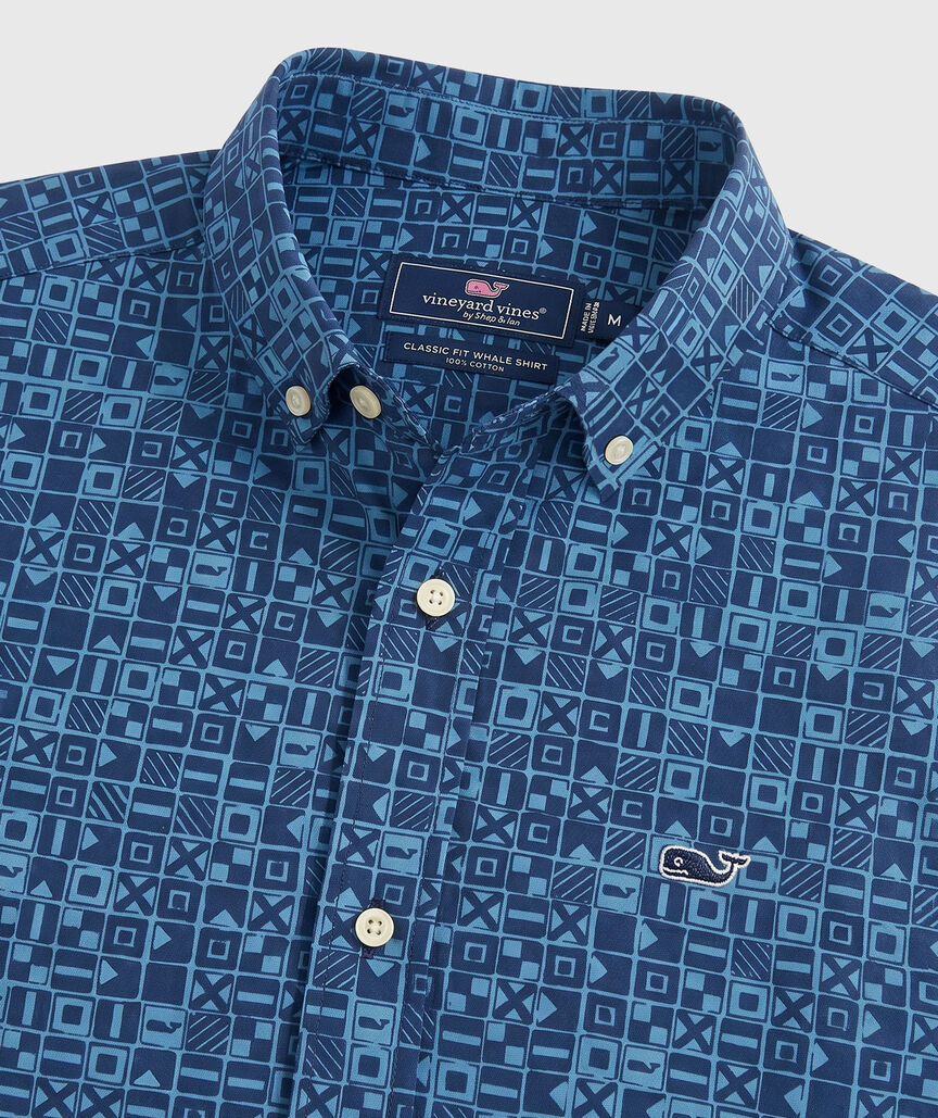 OUTLET Poplin Nautical Flags Short-Sleeve Shirt