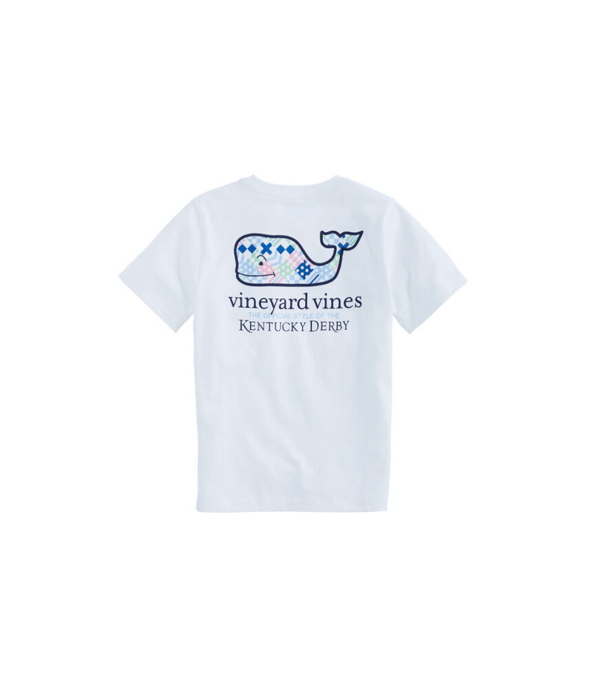 Kids Kentucky Derby Patchwork Whale Fill Pocket T-Shirt