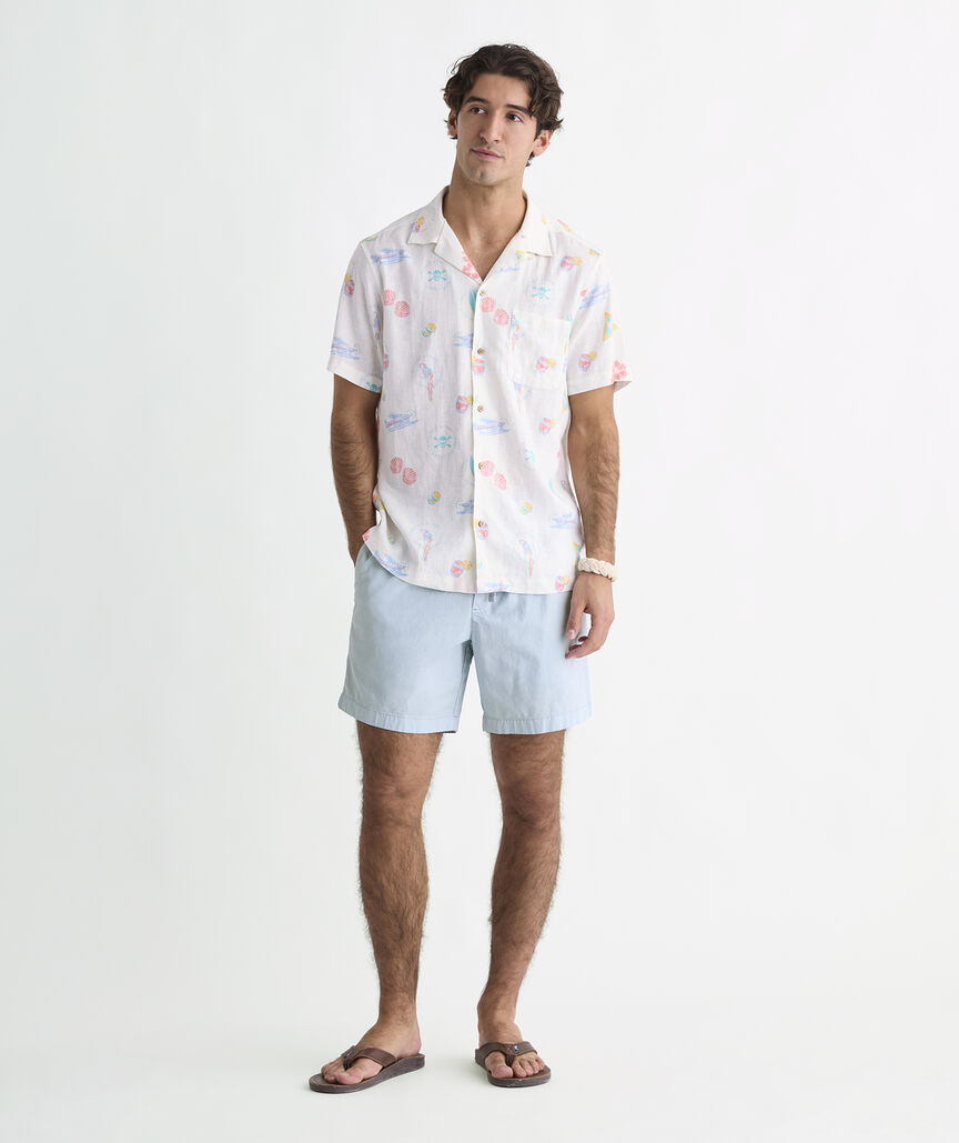 Sea The Keys Seabreeze Linen Rayon Short-Sleeve Cabana Shirt