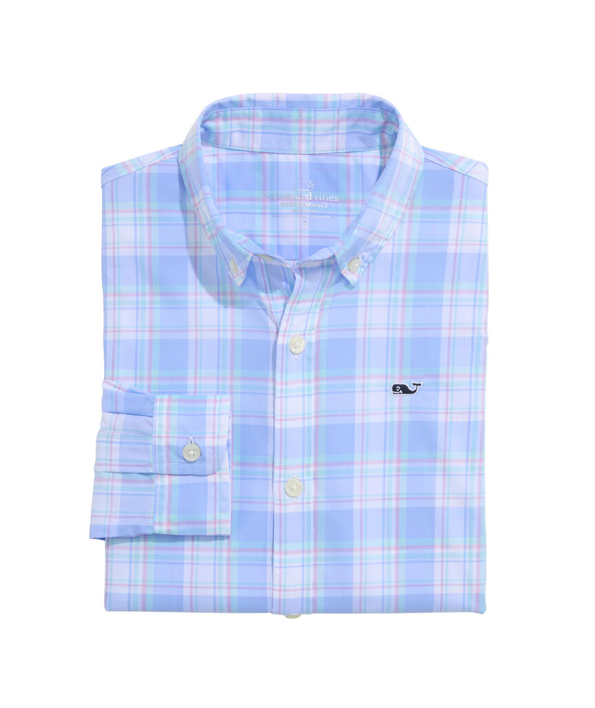 OUTLET Boys' Performance Nylon Plaid Shirt