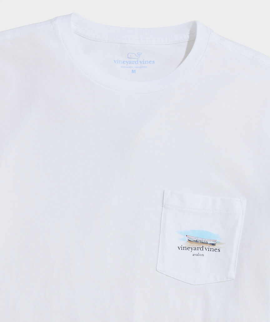 Mens Short-Sleeve T-Shirt Painted Beach Scene Short-Sleeve - Avalon