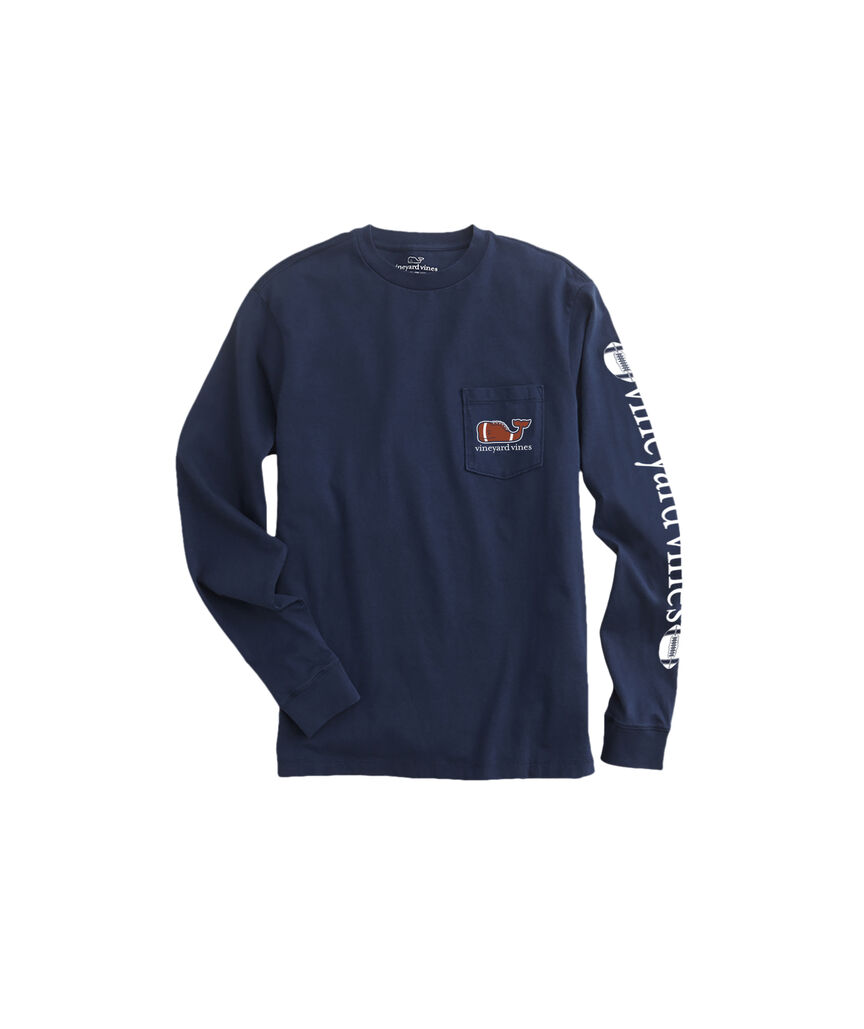 OUTLET Football Whale Long-Sleeve Pocket Tee