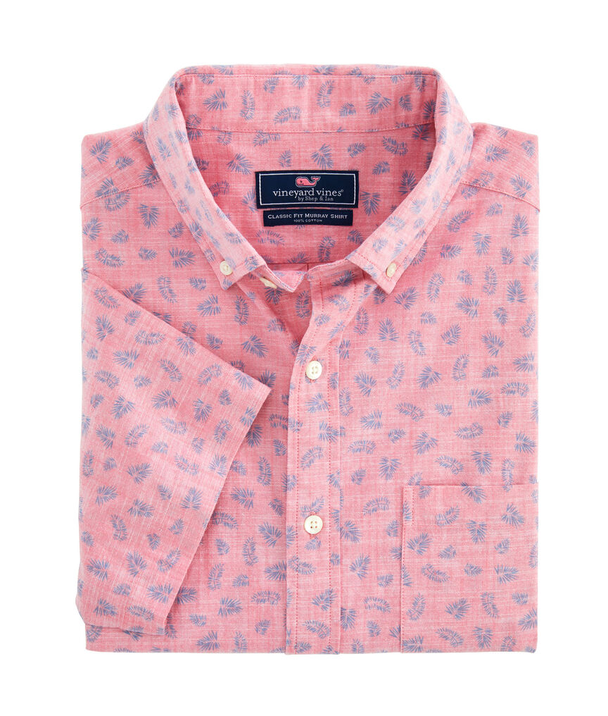 Slim Fit Tossed Leaves Murray Short-Sleeve Button-Down Shirt