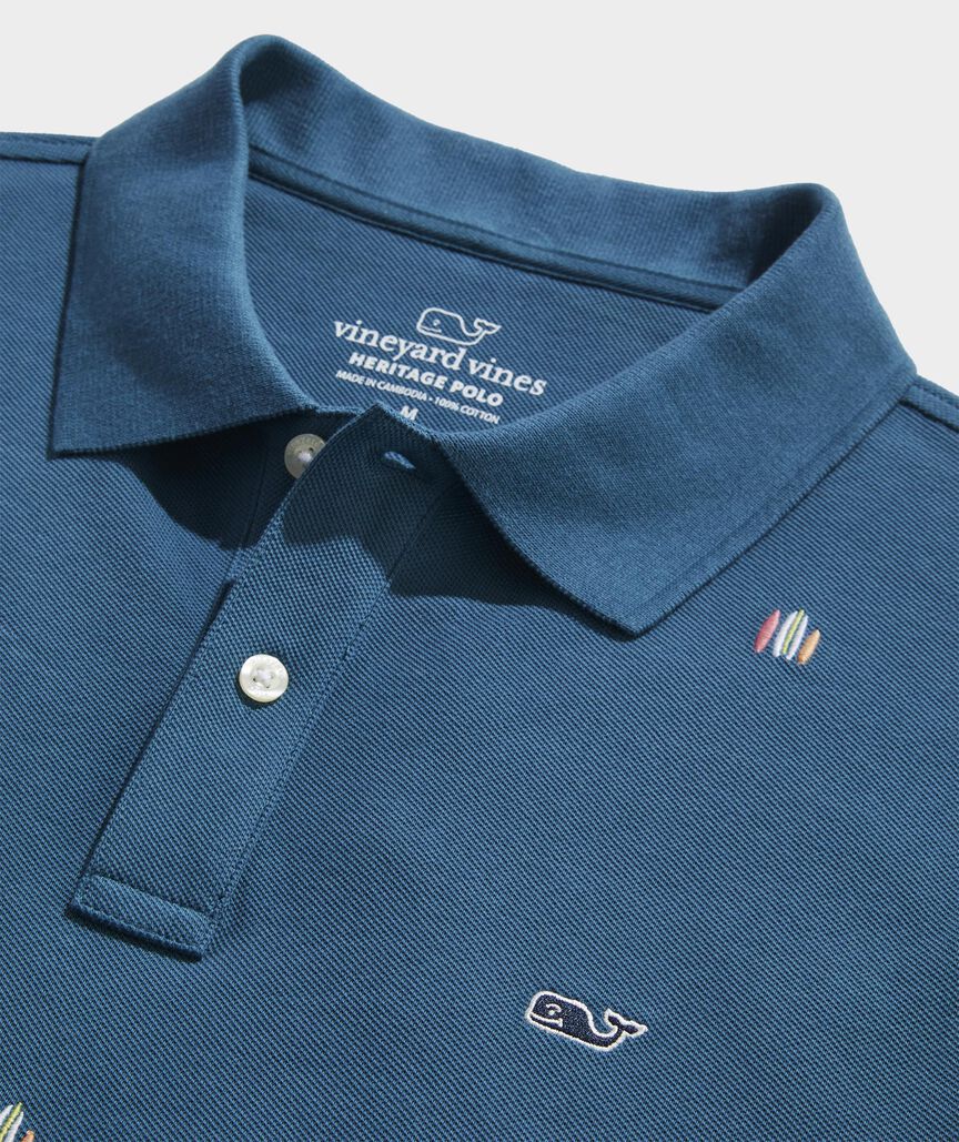 Novelty Embroidered Heritage Pique Polo